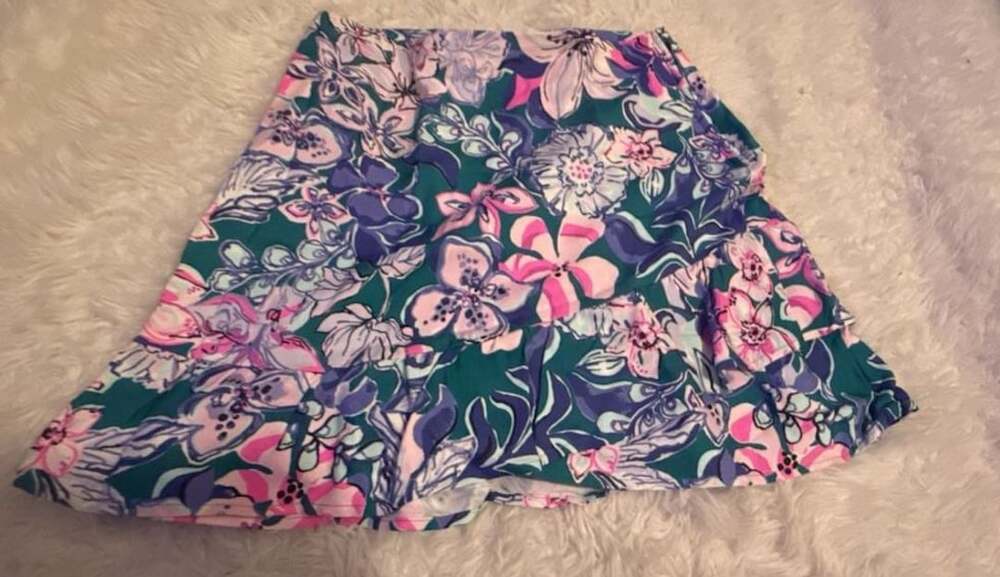 Lilly Pulitzer Ibby Skirt Size 2 Tanzanian Teal Moonlight Garden